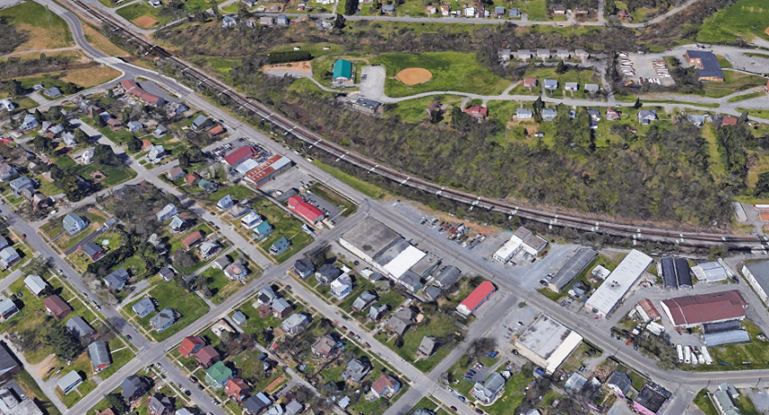 Aerial Map of Walnut Avenue in Town of Vinton