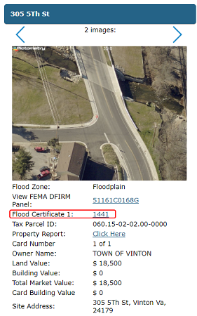 Image of GIS page showing where to find Flood Certificates